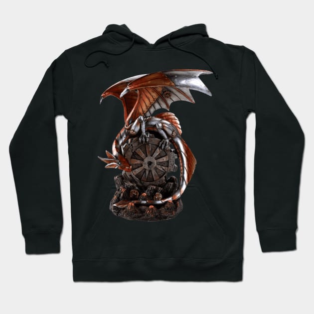 Steampunk Statue and Figurine Dragon - Fantasy Hoodie by Cool Abstract Design